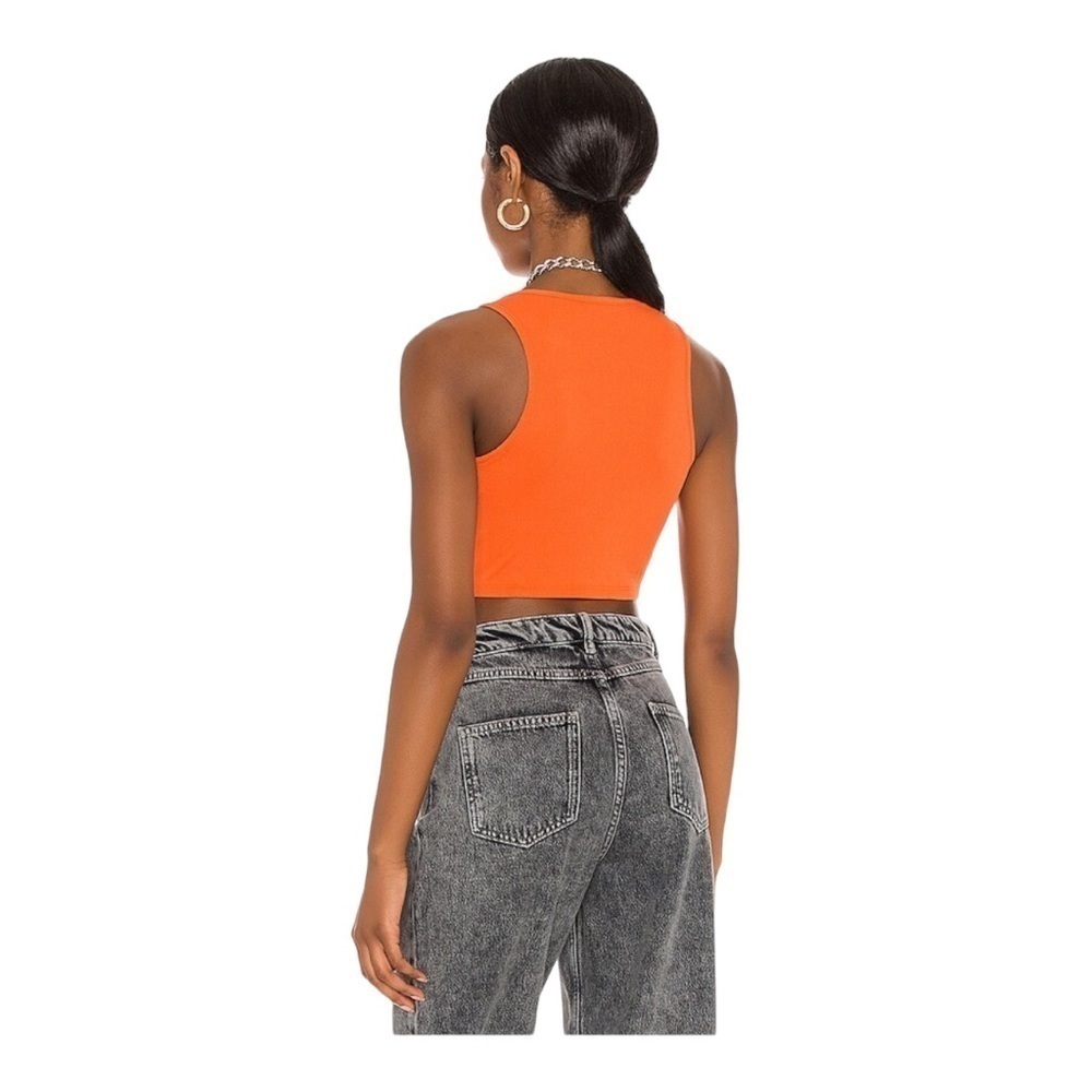 NEW By.Dyln Cropped Tank Top Viper Orange Small - Picture 3 of 6